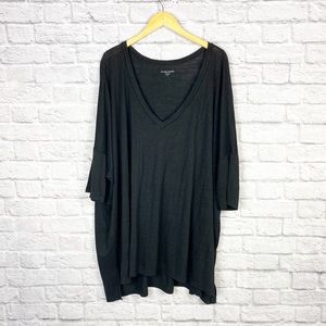 Eileen Fisher Black Linen V-Neck Shirt
